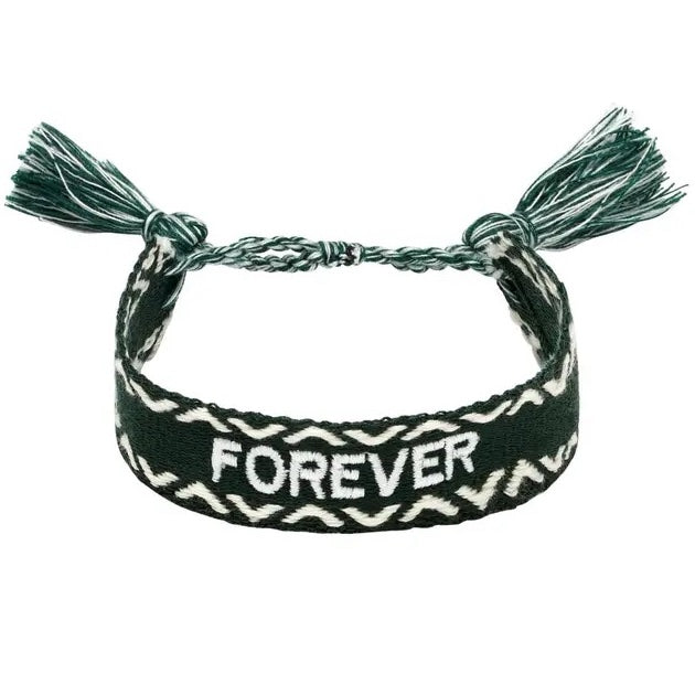 Armband Woven Forever Polyester Groen One size