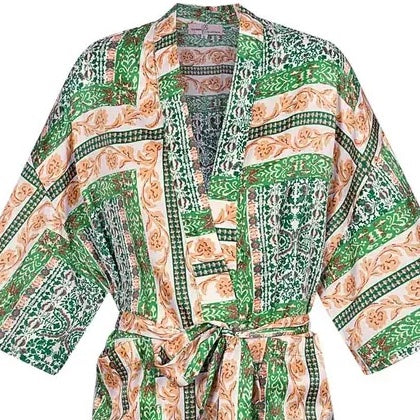 Kimono Aztec groen M