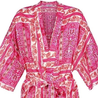 Kimono Aztec roze M