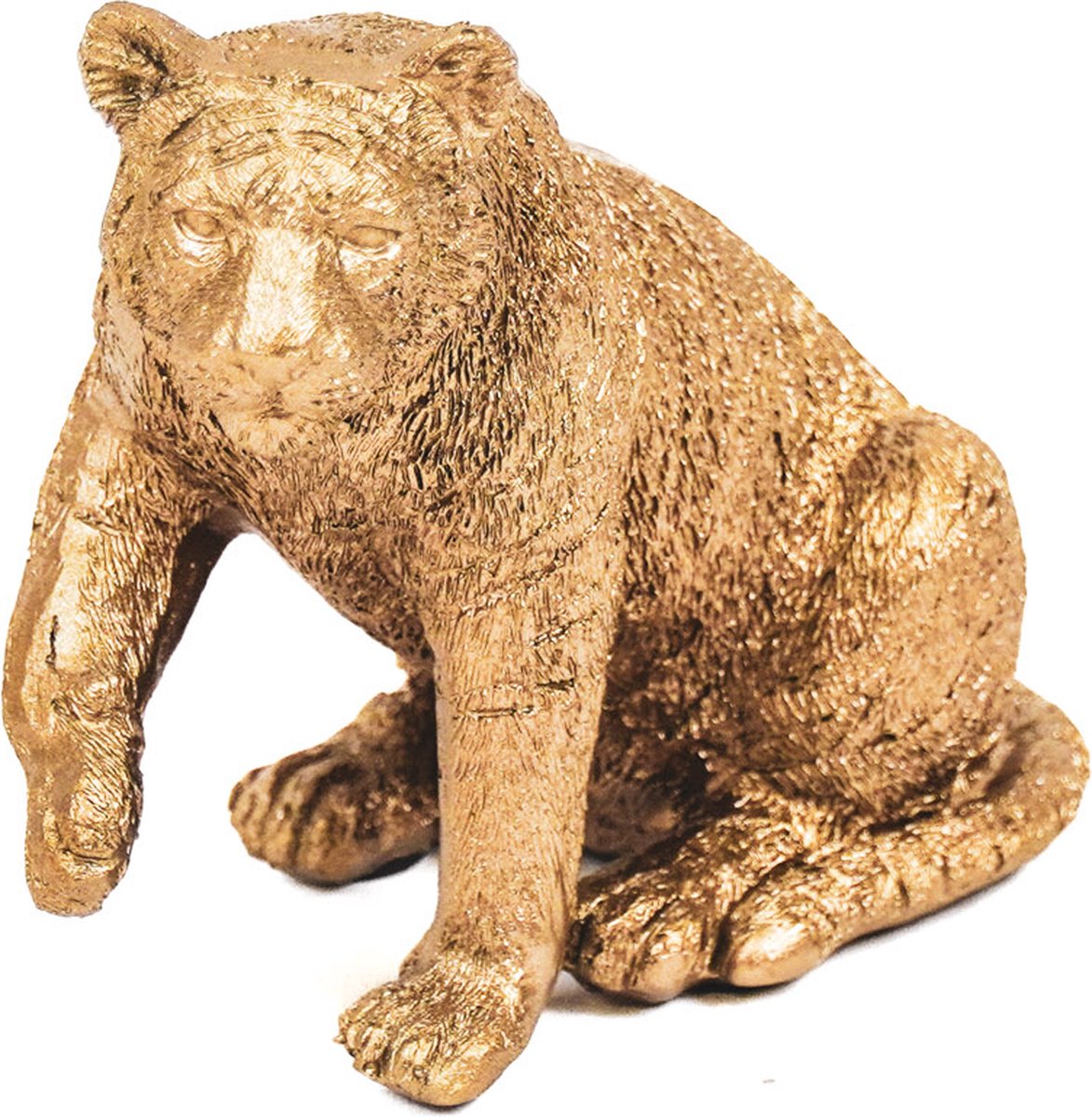 Tijger Goud Polyresin 10,6x6,5x9,5cm