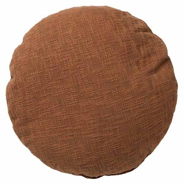 Kussen Abey tobacco brown rond 50x50cm