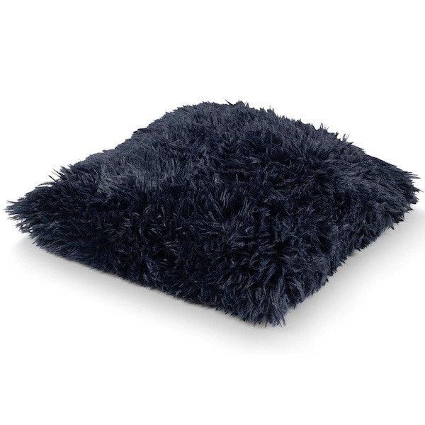 Kussen Fluffy donkerblauw 45x45cm zijkant