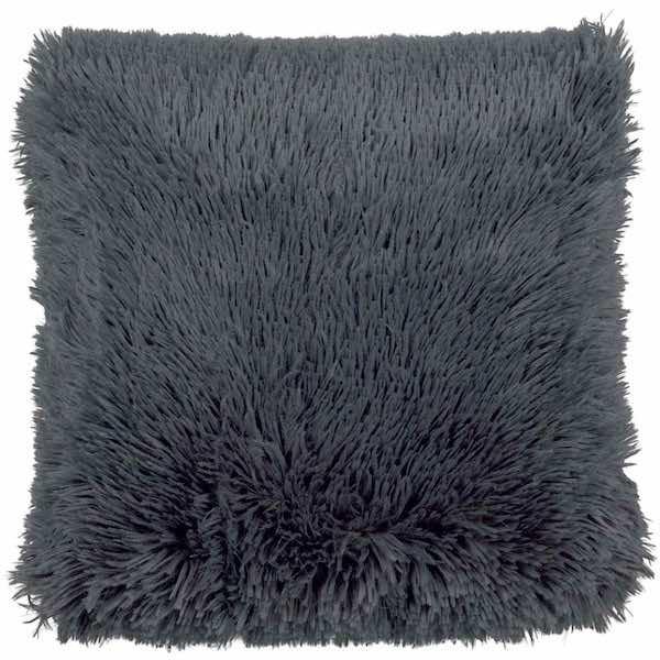 Kussen Fluffy donkergrijs 45x45cm