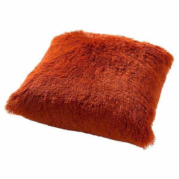 Kussen Fluffy rood 45x45cm zijkant