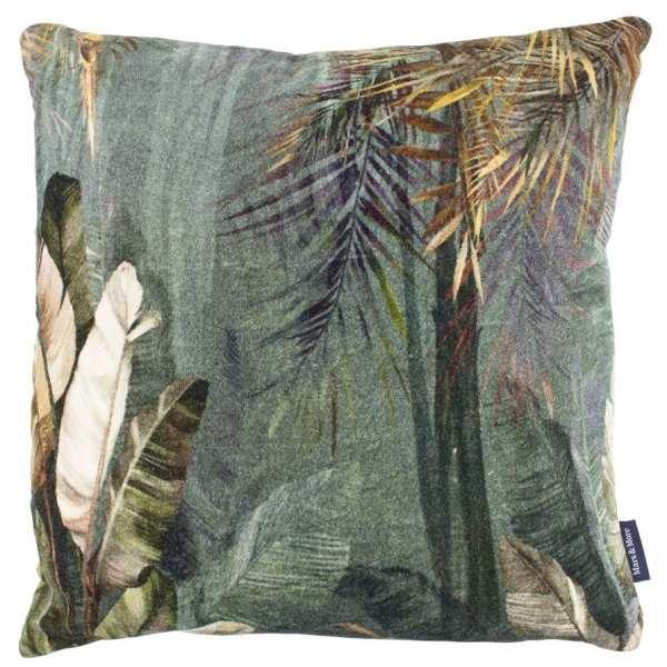 Kussen Fluweel jungle blauw 45x45cm