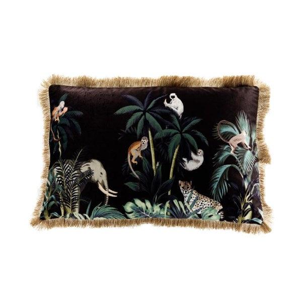 Kussen Fluweel jungle olifant 60x40cm