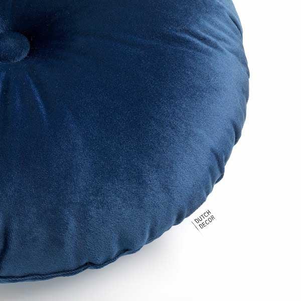 Kussen Olly insignia blue rond 40x40cm detail