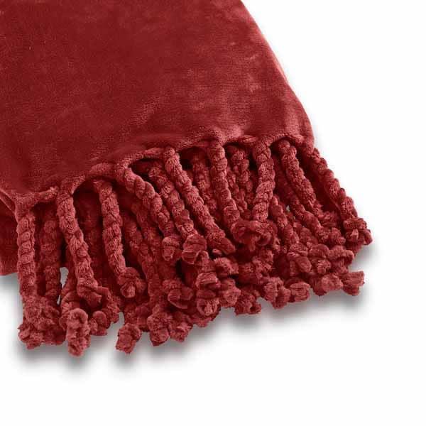 Plaid Florijn merlot 200x150cm fringes